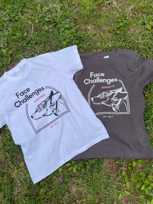 - Barkers original- Face challenges   Charity t-shirt 2025